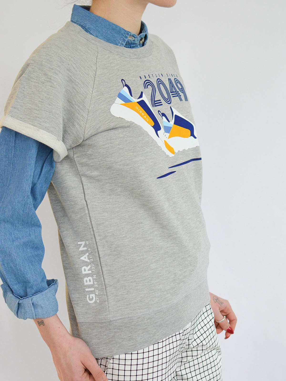 Hustlin Since French Terry Short Sleeve Sweatshirt