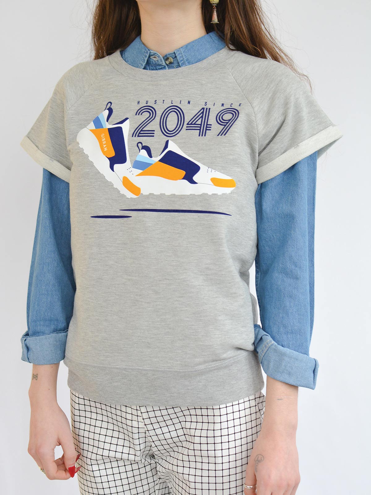 Hustlin Since French Terry Short Sleeve Sweatshirt