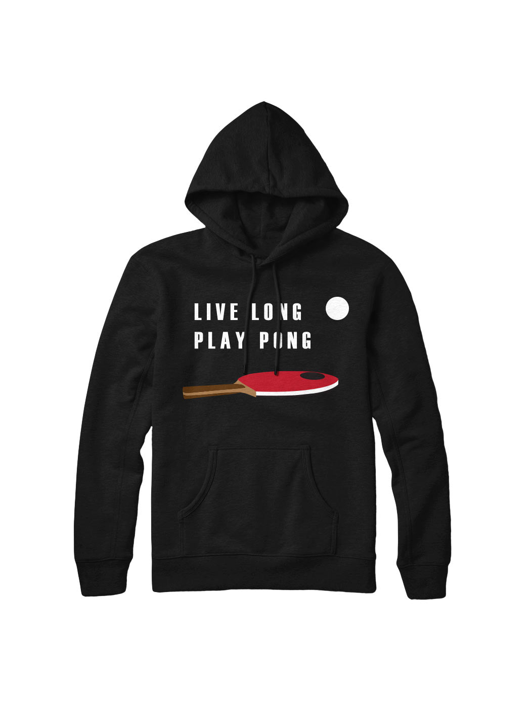 Live Long Play Pong Black Hoodie
